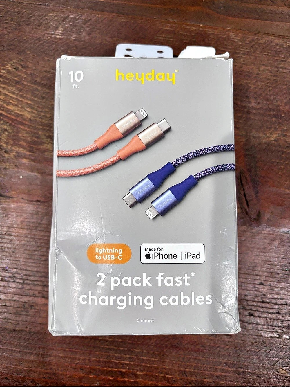 iPhone USB-C to Lightning Braided Charging Cables 2pk, Pink Purple - 10 ft NWT